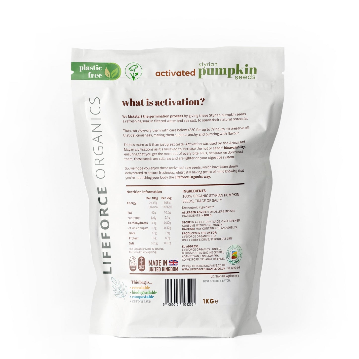 Styrian Pumpkin Seeds - 1kg - Lifeforce Organics