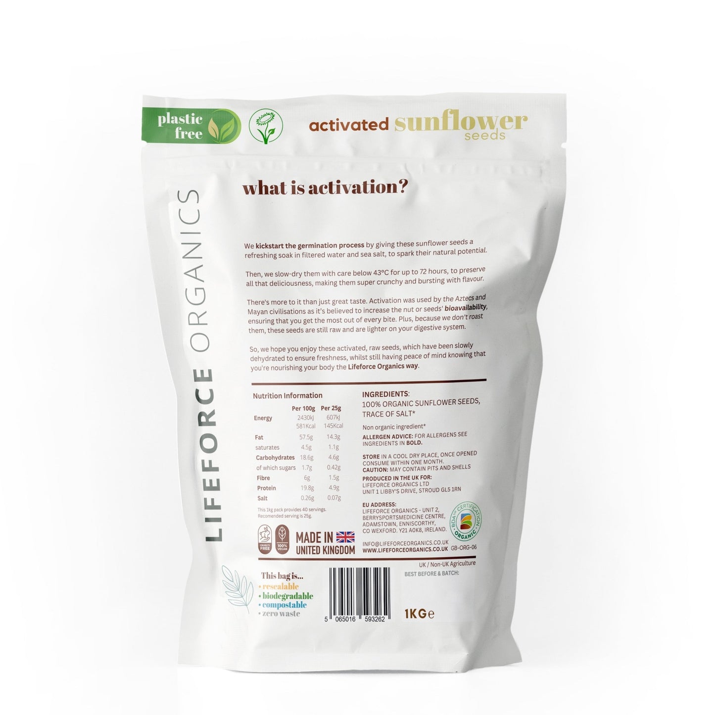 Sunflower Seeds - 1kg - Lifeforce Organics