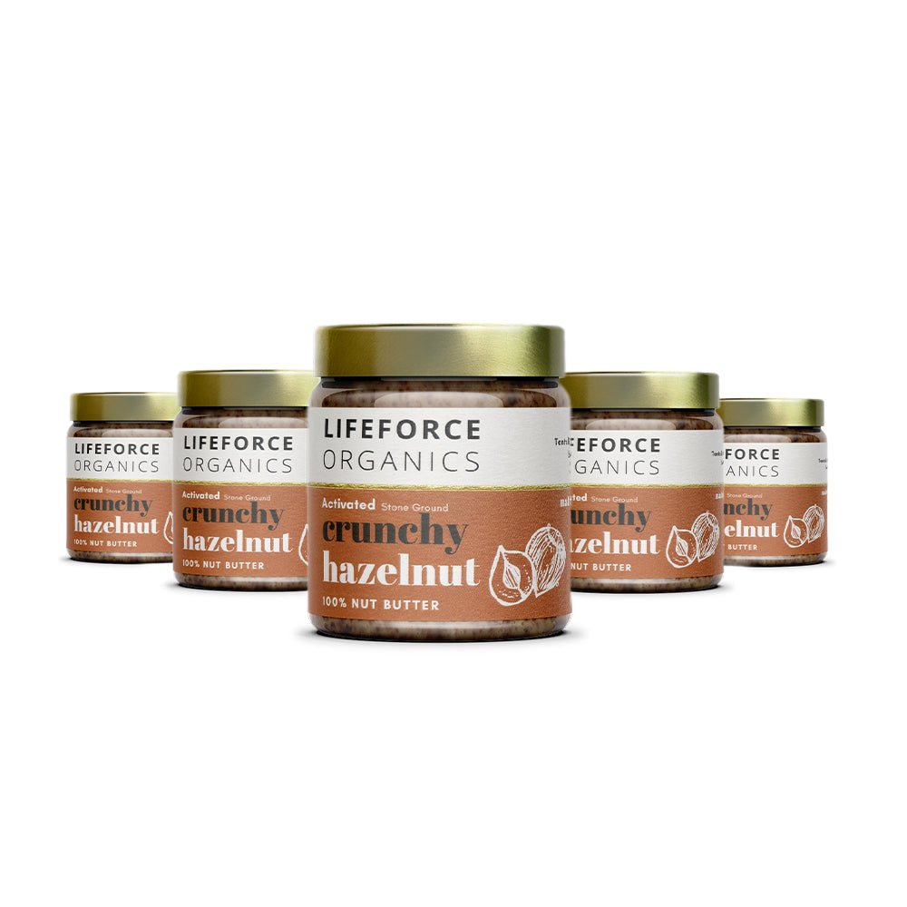 Case of 6 x Crunchy Hazelnut Butter - 220g - Lifeforce Organics